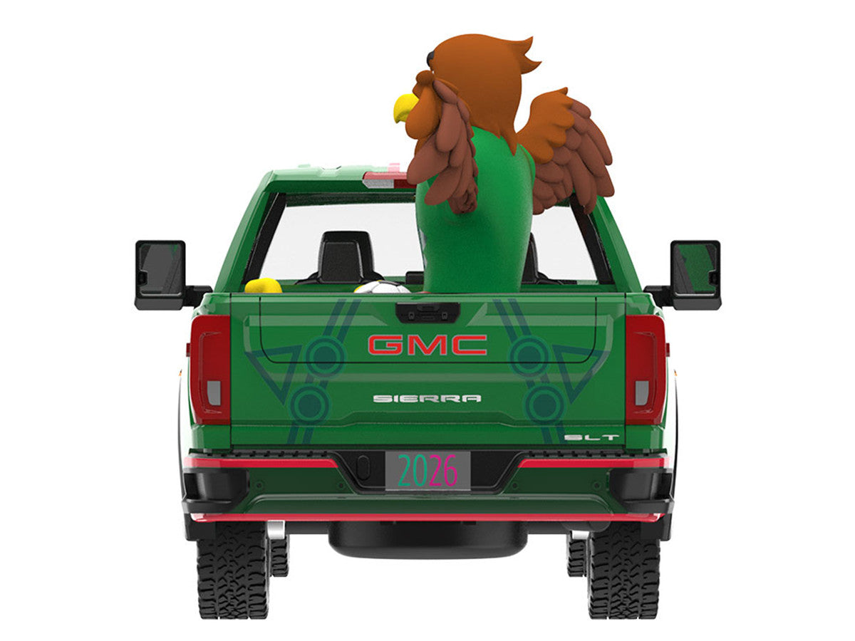 2022 GMC Sierra 3500 HD Pickup Truck Green with Mexican Soccer Graphics with Eagle Figure "International Soccer Celebration '26" Series 1/64 Diecast Model Car by Greenlight LuxuryLifeWay Online Store