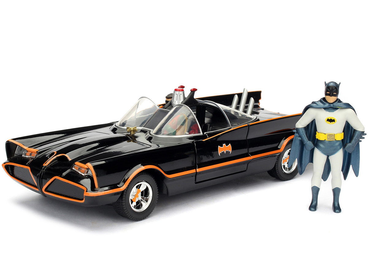 Model Kit Classic Batmobile Black with Batman Diecast Figure "Batman" (1966-1968) TV Series "Build N' Collect" 1/24 Diecast Model Car by Jada LuxuryLifeWay Online Store