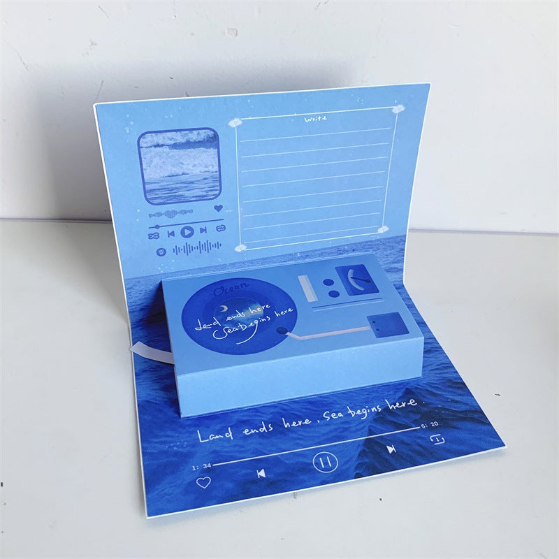 Phonograph Birthday Gift Creative Stereoscopic Greeting Cards CJD