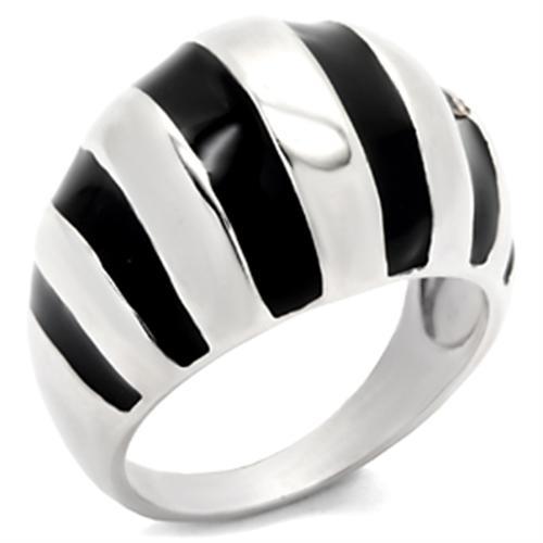 30914 - High-Polished 925 Sterling Silver Ring with Epoxy  in Jet LuxuryLifeWay Online Store