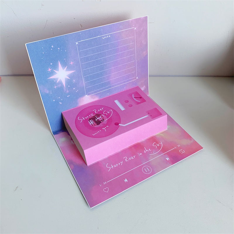 Phonograph Birthday Gift Creative Stereoscopic Greeting Cards CJD