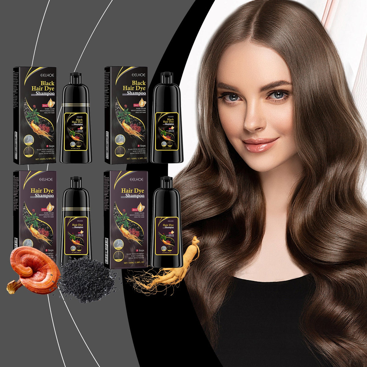 Herbal E Ssence Hair Dye Shampoo, Plant-Based Care, DIY, Long-Lasting Color, Healthy Hair Coloring Tri Light Beauty