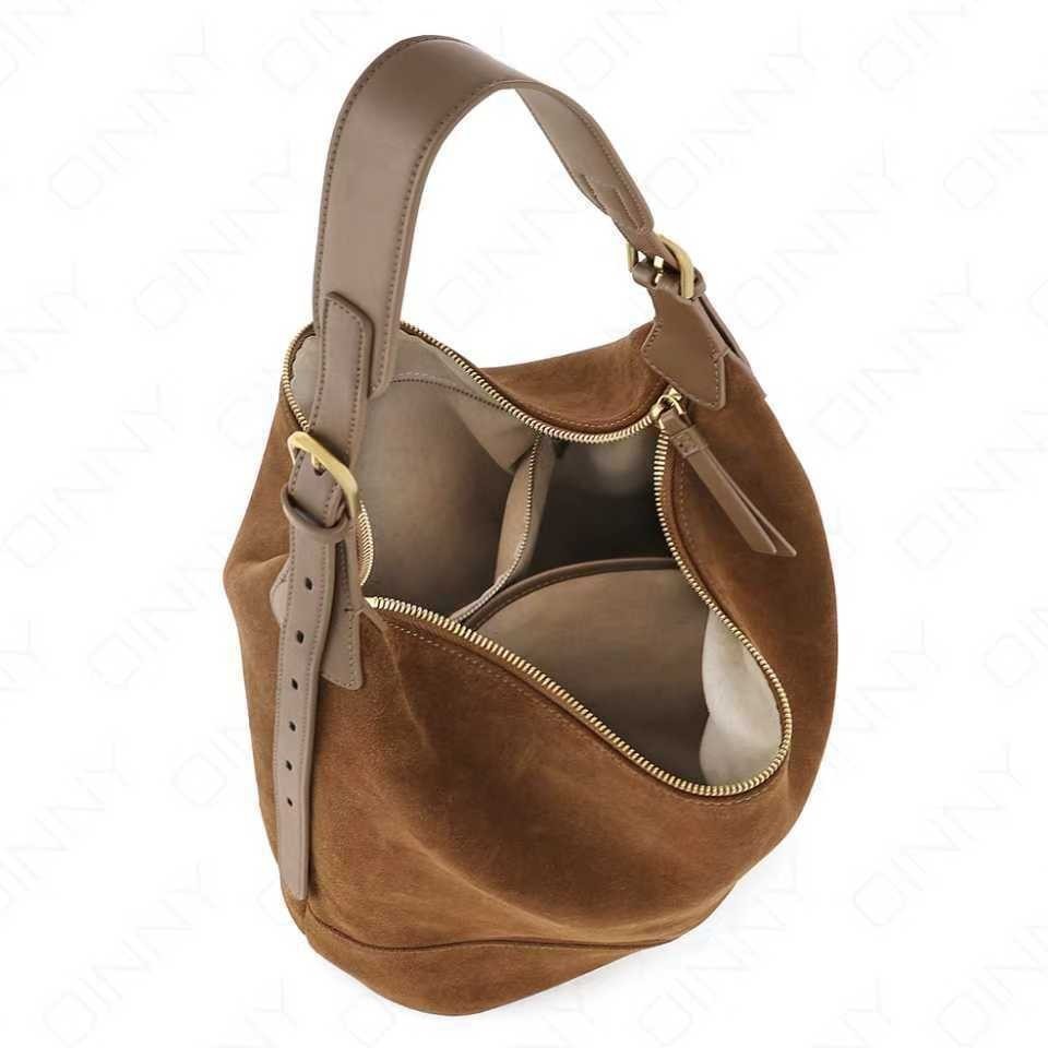 Retro Laid-back Suede Bucket A Versatile Slouchy Commuter Shoulder Or Crossbody Bag LadyShow.Store