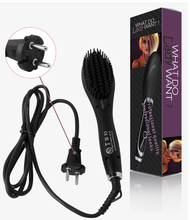 New LED Ionic Electric Hair Straightening Brush LadyShow.Store