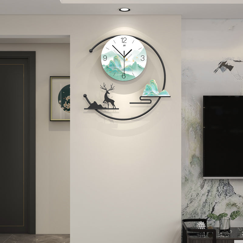 Modern Mountain Deer Wall Clock Artistic Living Room Home Decor PearlNestDecor.com