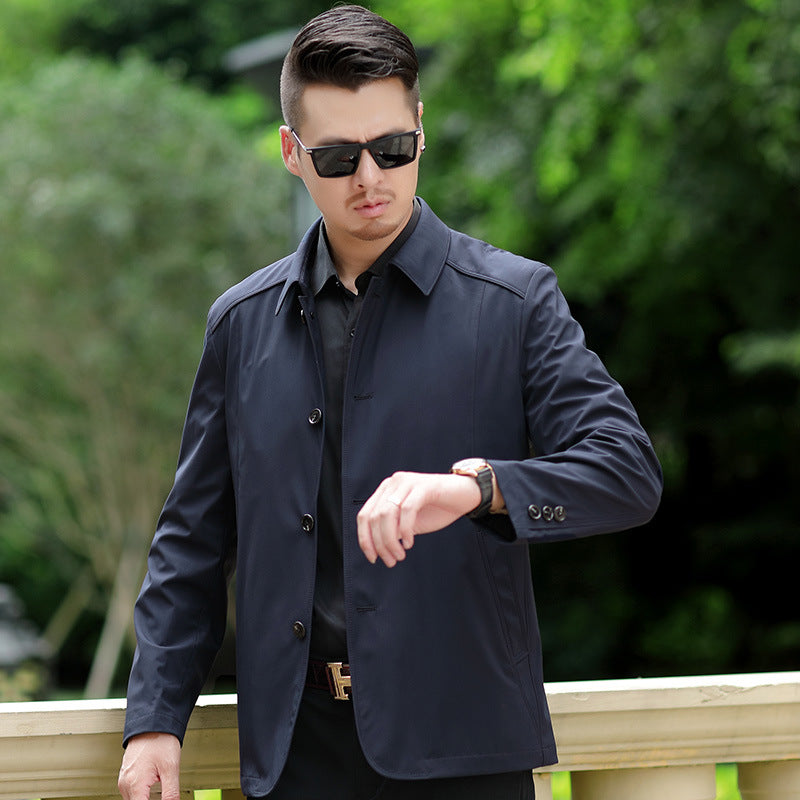 Men's Casual Jacket for Ages 40-50, Spring/Fall Pi-Mart