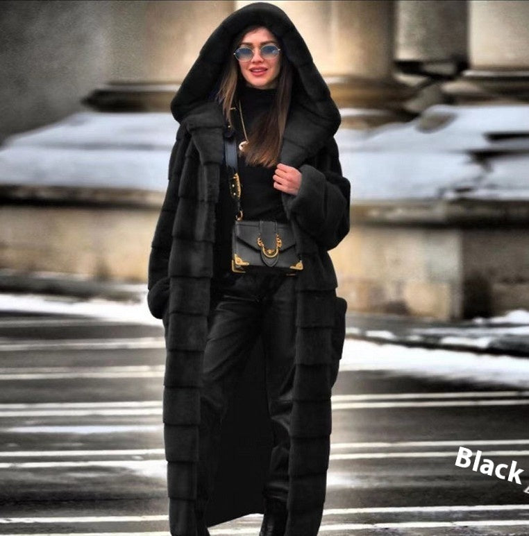 Fashionable Thickened Long Plush Women's Coat NorixaFashion.com