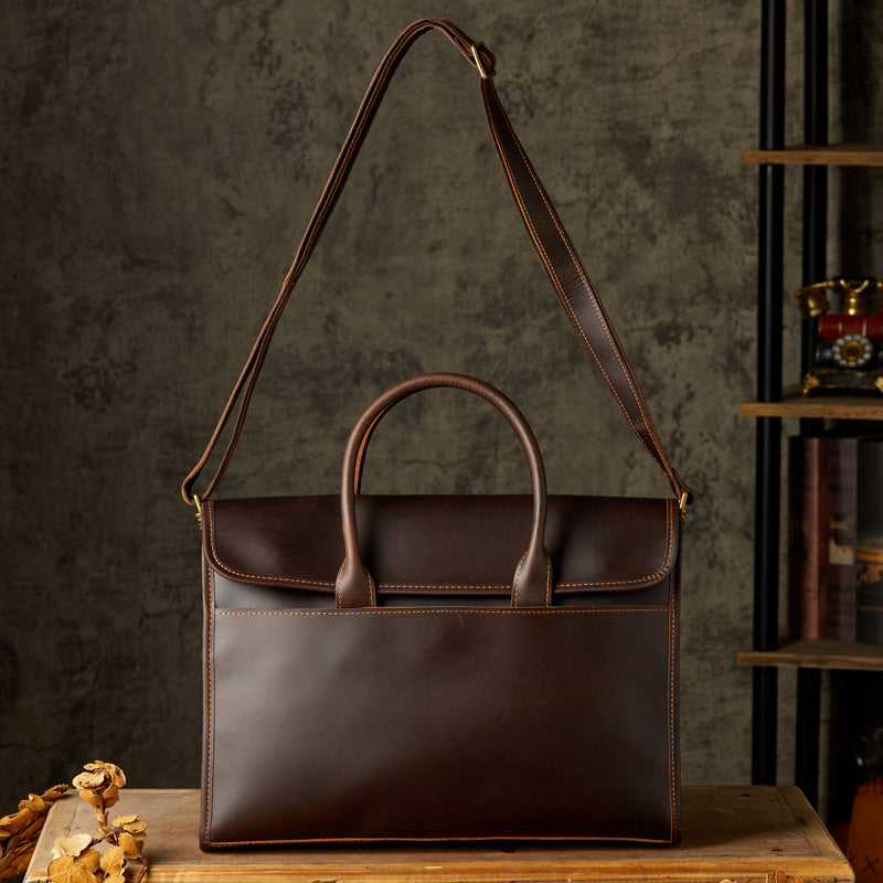 Men's OL Business Casual Leather Briefcase CJD