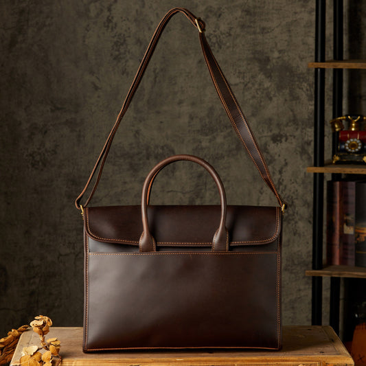 Men's OL Business Casual Leather Briefcase CJD