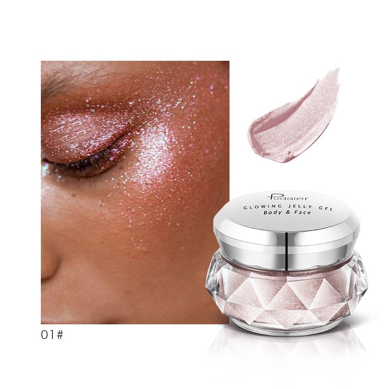 Face Highlighter Jelly Gel Mermaid Eyeshadow Glow Body Glitter Festival Makeup Iluminador Gold Liquid Highlighter Bronzer LadyShow.Store