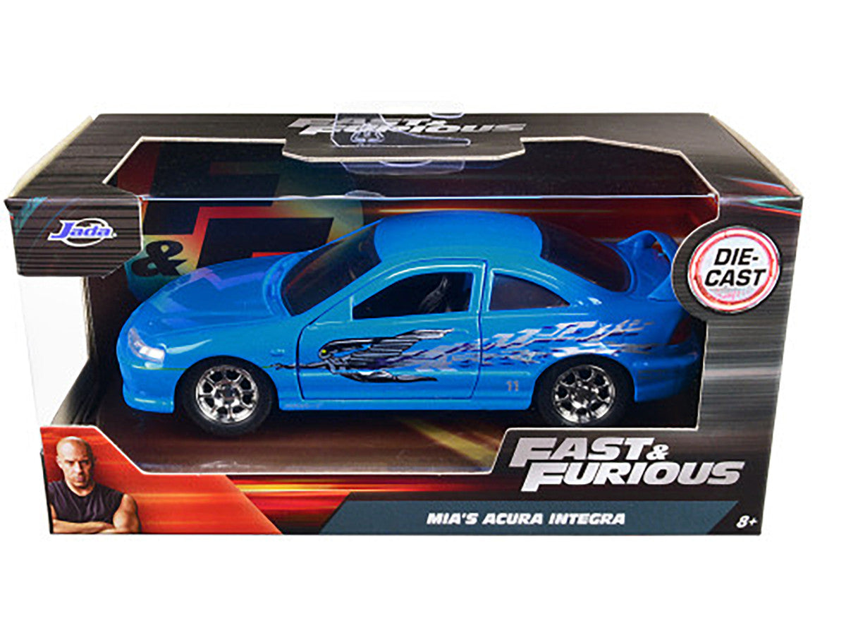 Mia's Acura Integra Light Blue with Graphics "Fast & Furious" Movie 1/32 Diecast Model Car by Jada LuxuryLifeWay Online Store