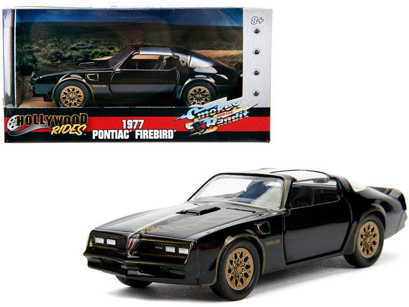 1977 Pontiac Firebird Black "Smokey and the Bandit" (1977) Movie "Hollywood Rides" Series 1/32 Diecast Model Car by Jada LuxuryLifeWay Online Store