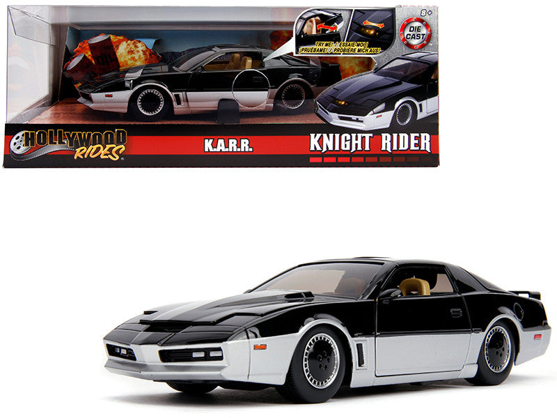 K.A.R.R. Black and Silver with Light "Knight Rider" (1982) TV Series "Hollywood Rides" Series 1/24 Diecast Model Car by Jada LuxuryLifeWay Online Store