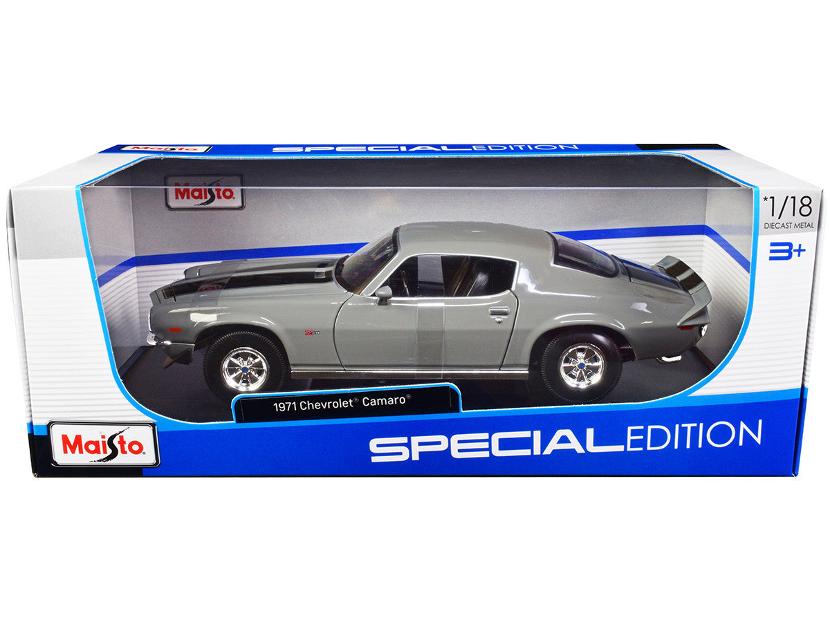 1971 Chevrolet Camaro Gray with Black Stripes "Special Edition" 1/18 Diecast Model Car by Maisto LuxuryLifeWay Online Store