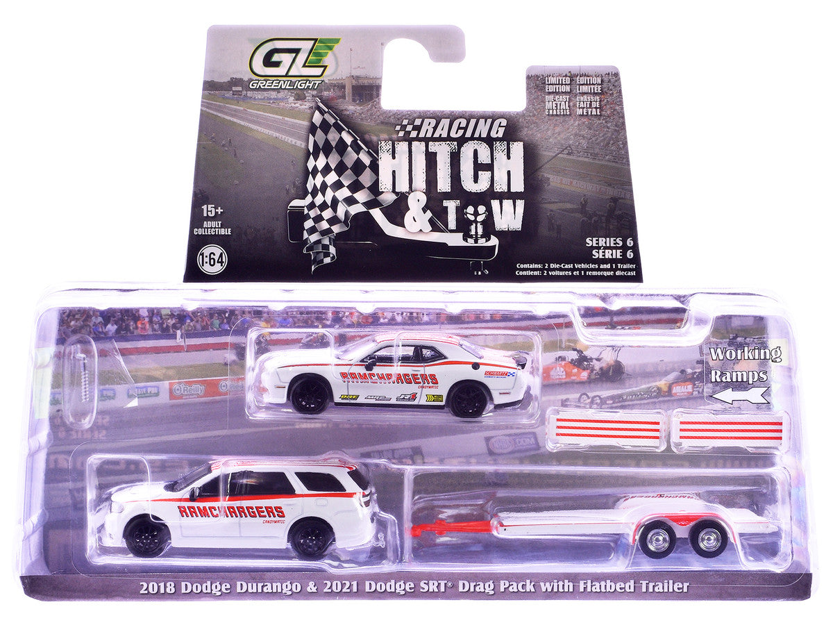 "Racing Hitch & Tow" Series #6 Set of 3 pieces 1/64 Diecast Model Cars by Greenlight LuxuryLifeWay Online Store