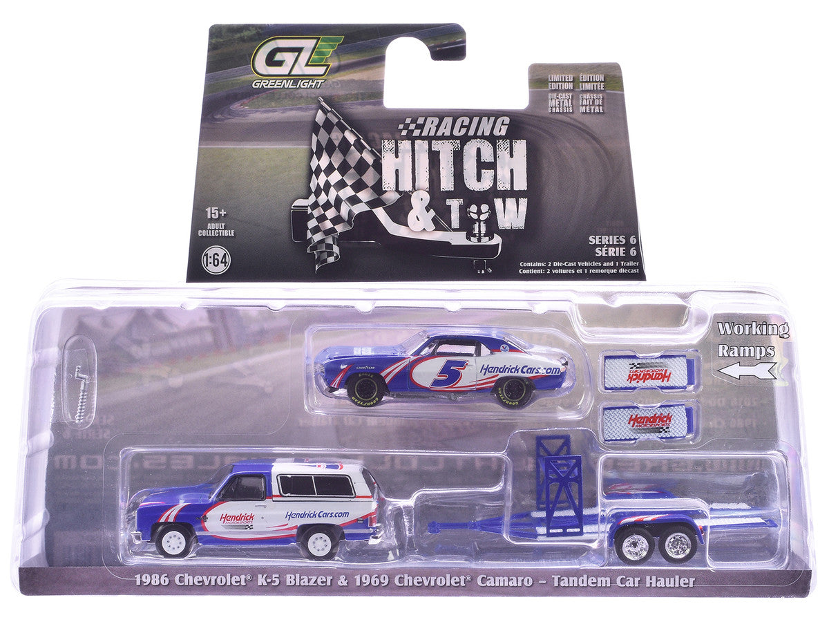 "Racing Hitch & Tow" Series #6 Set of 3 pieces 1/64 Diecast Model Cars by Greenlight LuxuryLifeWay Online Store