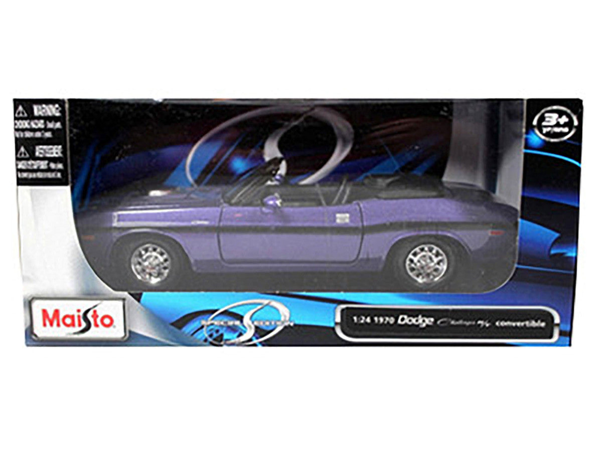 1970 Dodge Challenger R/T Convertible Purple 1/24 Diecast Model Car by Maisto LuxuryLifeWay Online Store