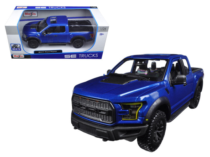 2017 Ford Raptor Pickup Truck Blue Metallic 1/24 Diecast Model Car by Maisto LuxuryLifeWay Online Store