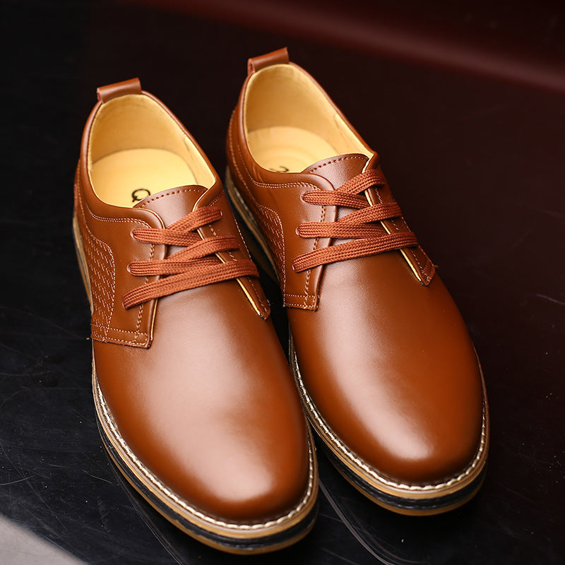 New Men's Shoes Round Toe Lace-Up Casual Shoes LadyShow.Store