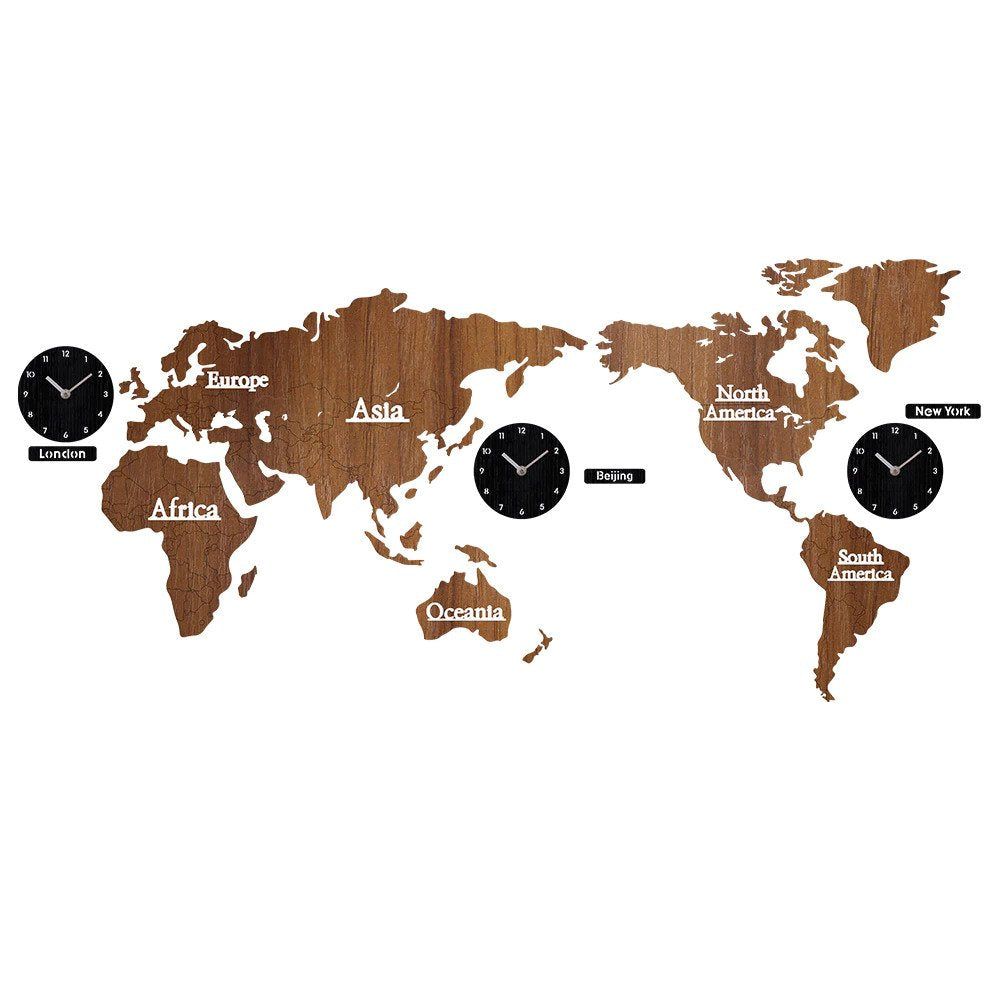 Wooden creative wall clock 3d PearlNestDecor.com