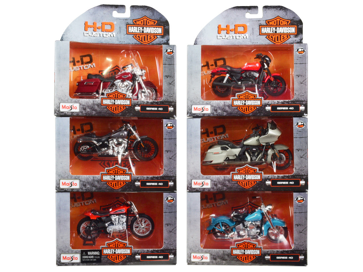 Harley-Davidson Motorcycles 6 piece Set Series 40 1/18 Diecast Models by Maisto LuxuryLifeWay Online Store