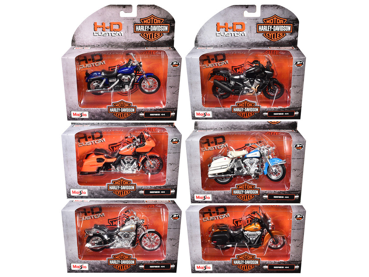 Harley-Davidson Motorcycles 6 piece Set Series 44 1/18 Diecast Models by Maisto LuxuryLifeWay Online Store