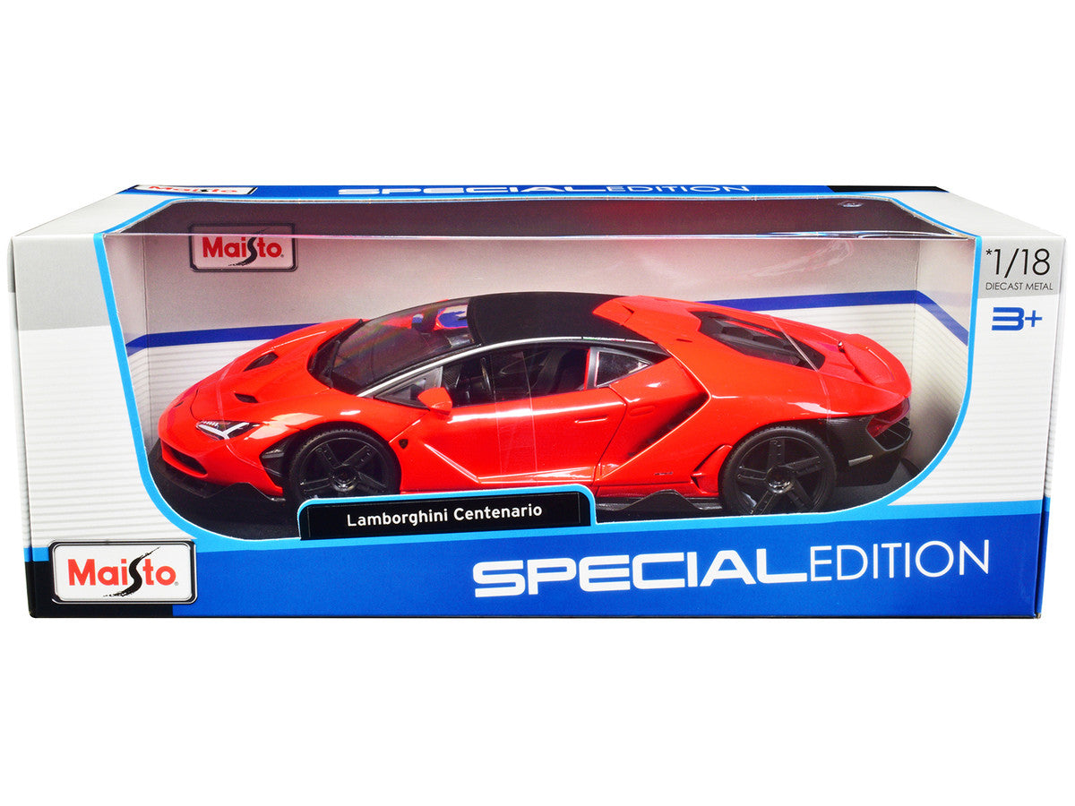 Lamborghini Centenario Orange with Matt Black Top "Special Edition" 1/18 Diecast Model Car by Maisto LuxuryLifeWay Online Store