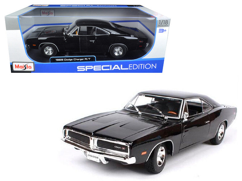 1969 Dodge Charger R/T Black 1/18 Diecast Model Car by Maisto LuxuryLifeWay Online Store