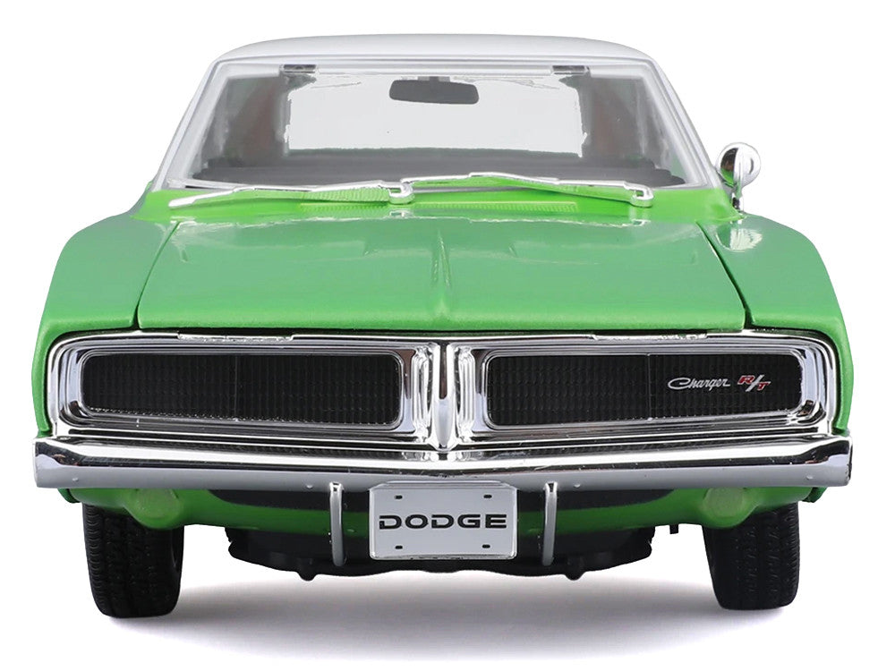 1969 Dodge Charger R/T Green Metallic with White Top and Tail Stripe "Special Edition" Series 1/18 Diecast Model Car by Maisto LuxuryLifeWay Online Store