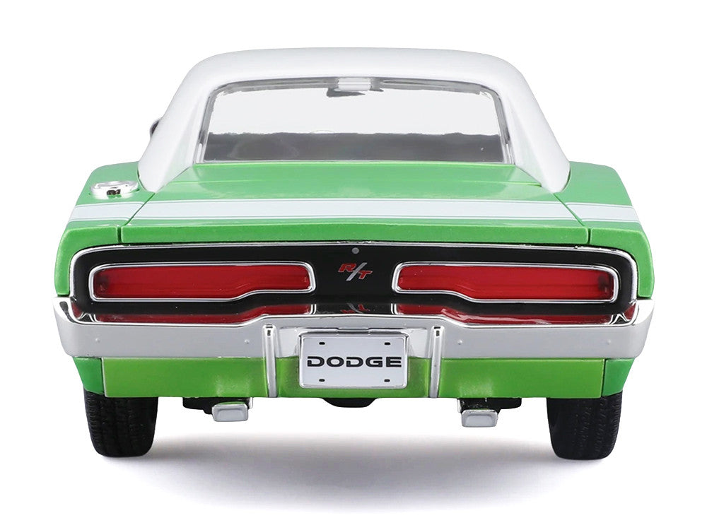 1969 Dodge Charger R/T Green Metallic with White Top and Tail Stripe "Special Edition" Series 1/18 Diecast Model Car by Maisto LuxuryLifeWay Online Store