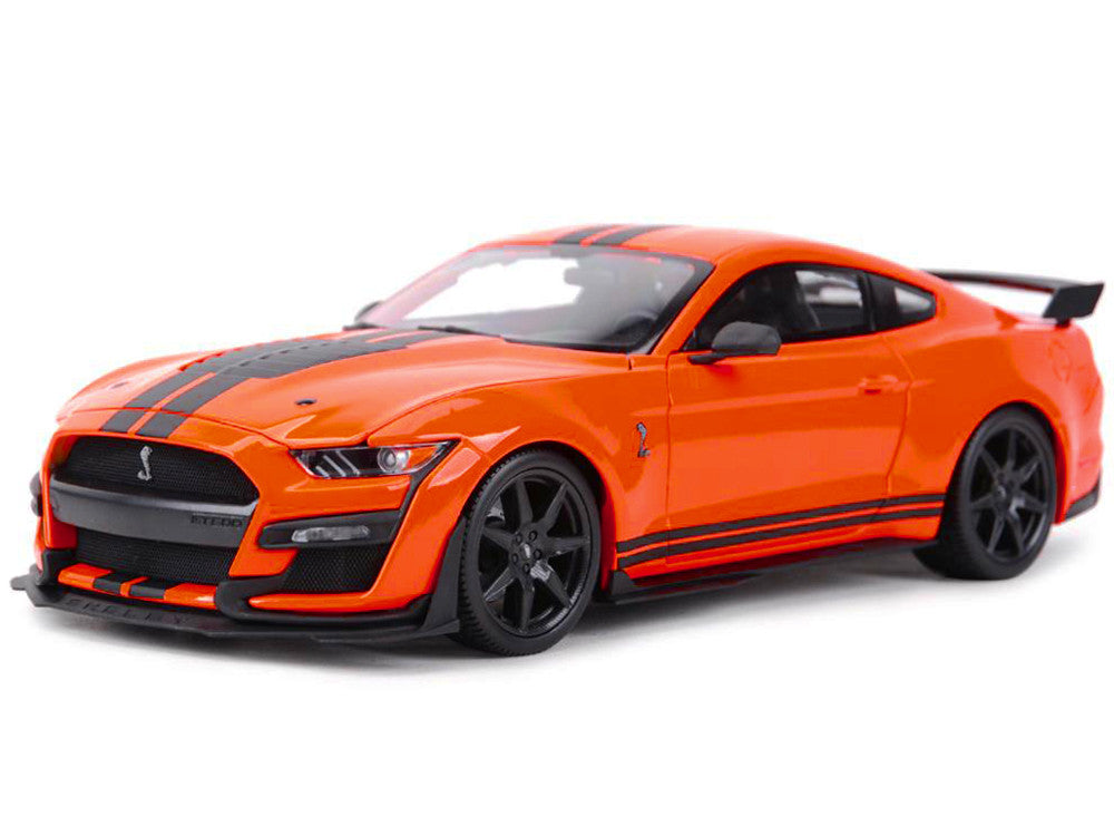 2020 Ford Mustang Shelby GT500 Orange with Black Stripes "Special Edition" 1/18 Diecast Model Car by Maisto LuxuryLifeWay Online Store