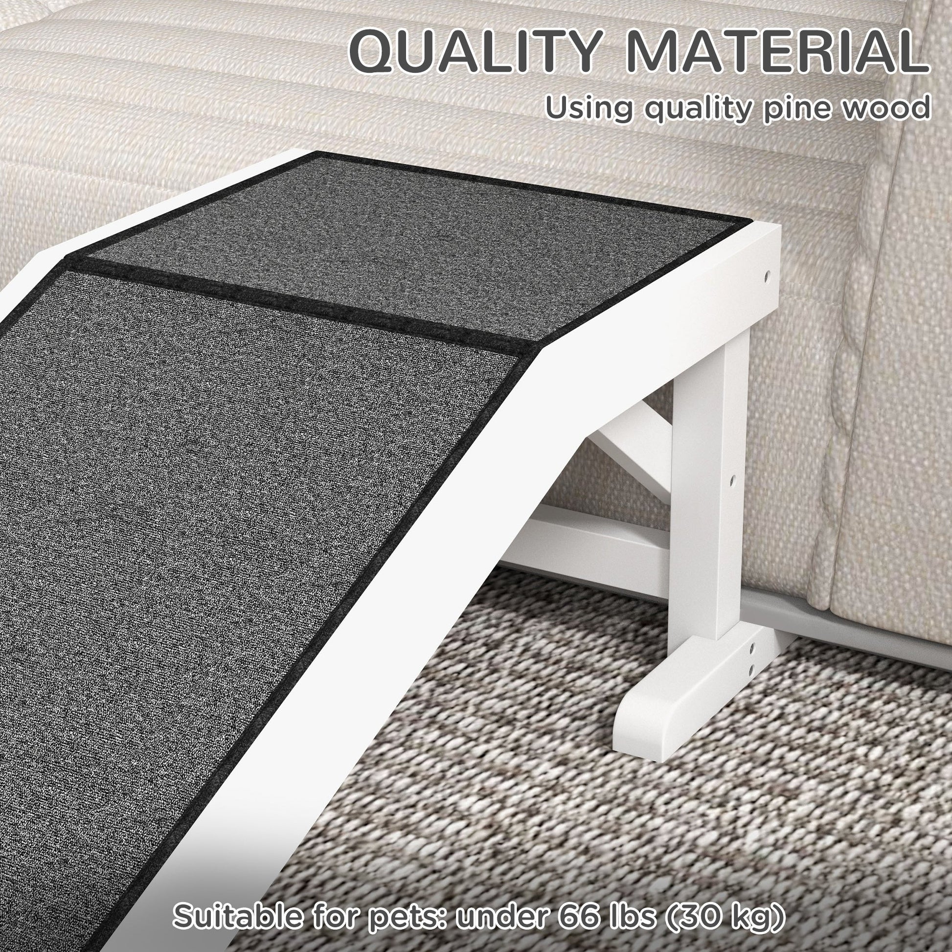 49 Pet Ramp For Dogs  Cats With Non-Slip Carpet, White Pets Fashion