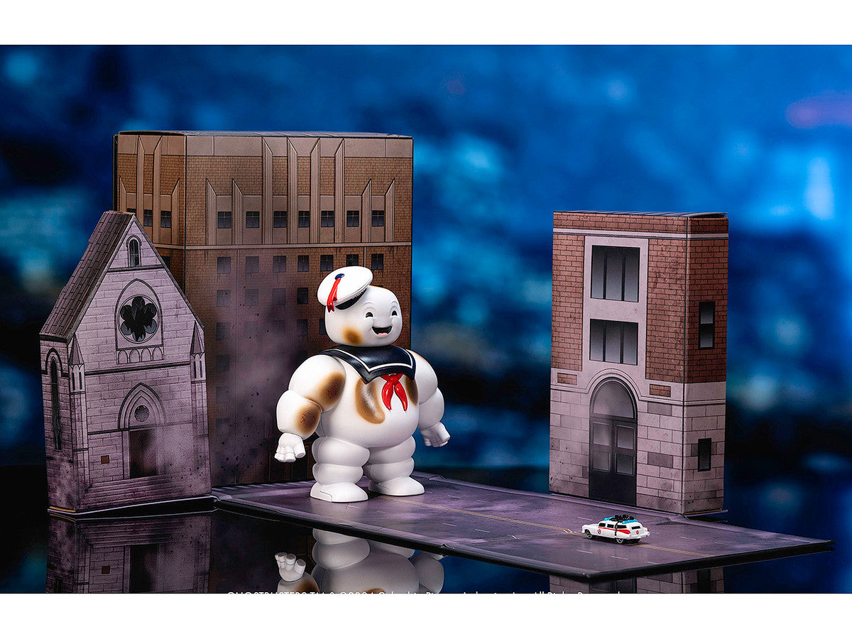 "Ghostbusters" 6" Stay Puft Marshmallow Man Figure with Nano Ecto-1 Car Diorama Set "Ghostbusters" (1984) Movie "Next Level" Series Model by Jada LuxuryLifeWay Online Store