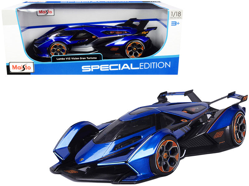 Lamborghini V12 Vision Gran Turismo Blue Metallic 1/18 Diecast Model Car by Maisto LuxuryLifeWay Online Store