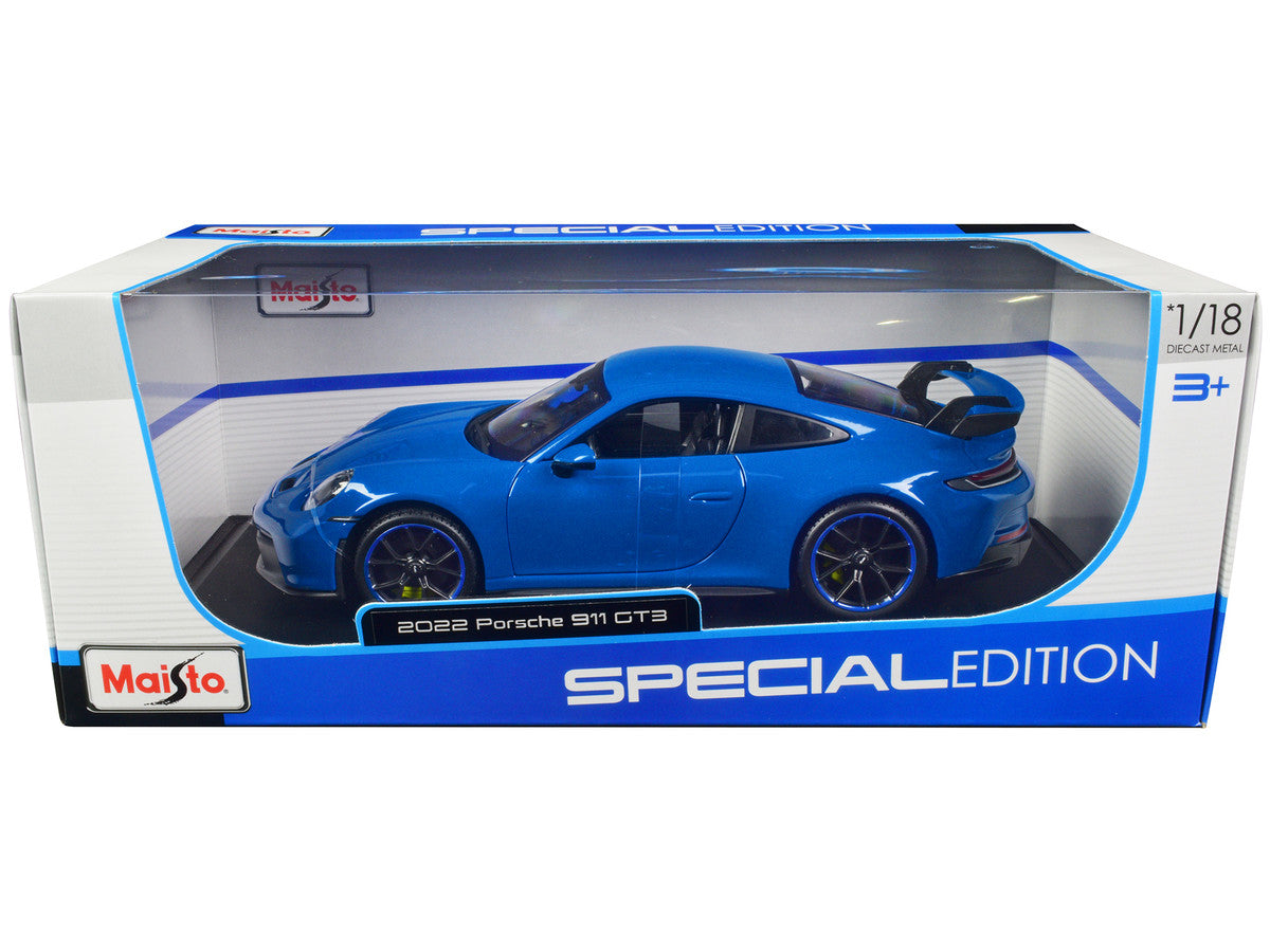 2022 Porsche 911 GT3 Blue "Special Edition" 1/18 Diecast Model Car by Maisto LuxuryLifeWay Online Store