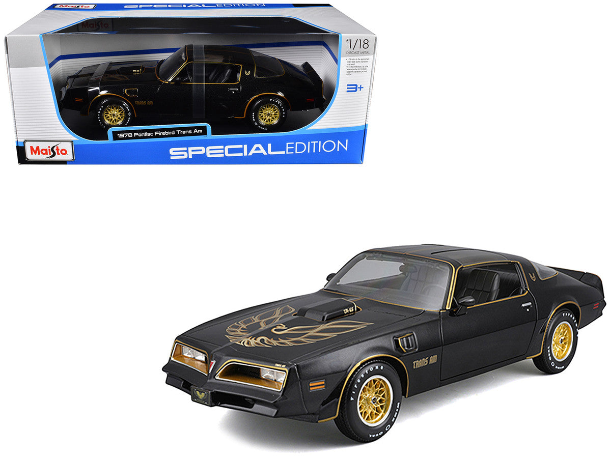 1978 Pontiac Firebird Trans Am Black Metallic with Hood Graphics "Special Edition" Series 1/18 Diecast Model Car by Maisto LuxuryLifeWay Online Store