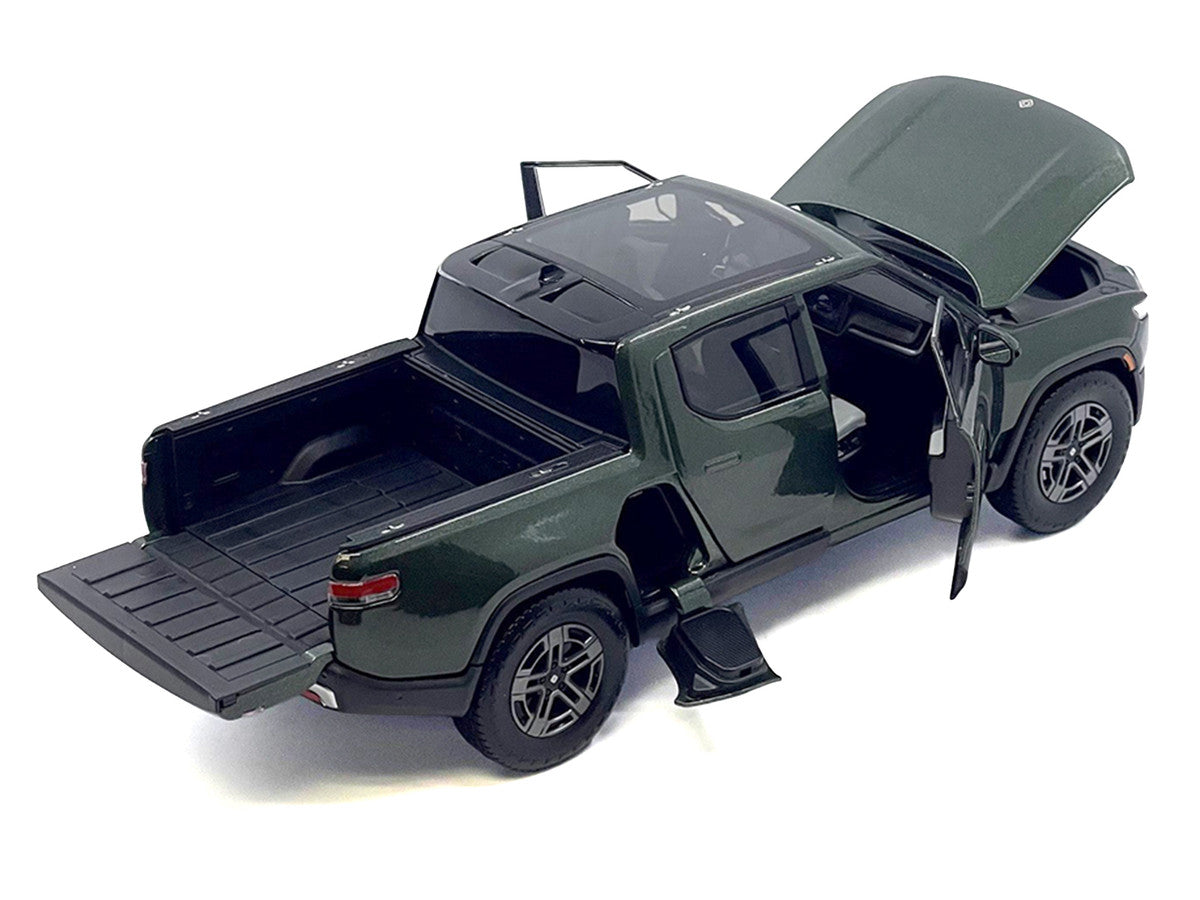 Rivian R1T Pickup Truck Dark Green Metallic with Sunroof "Special Edition" Series 1/18 Diecast Model Car by Maisto LuxuryLifeWay Online Store