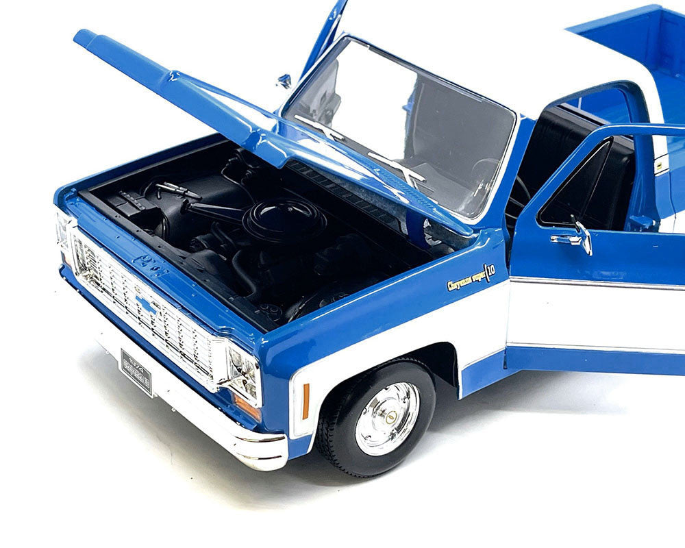 1974 Chevrolet C10 Cheyenne Super Pickup Truck Blue and White "Special Edition" Series 1/18 Diecast Model Car by Maisto LuxuryLifeWay Online Store