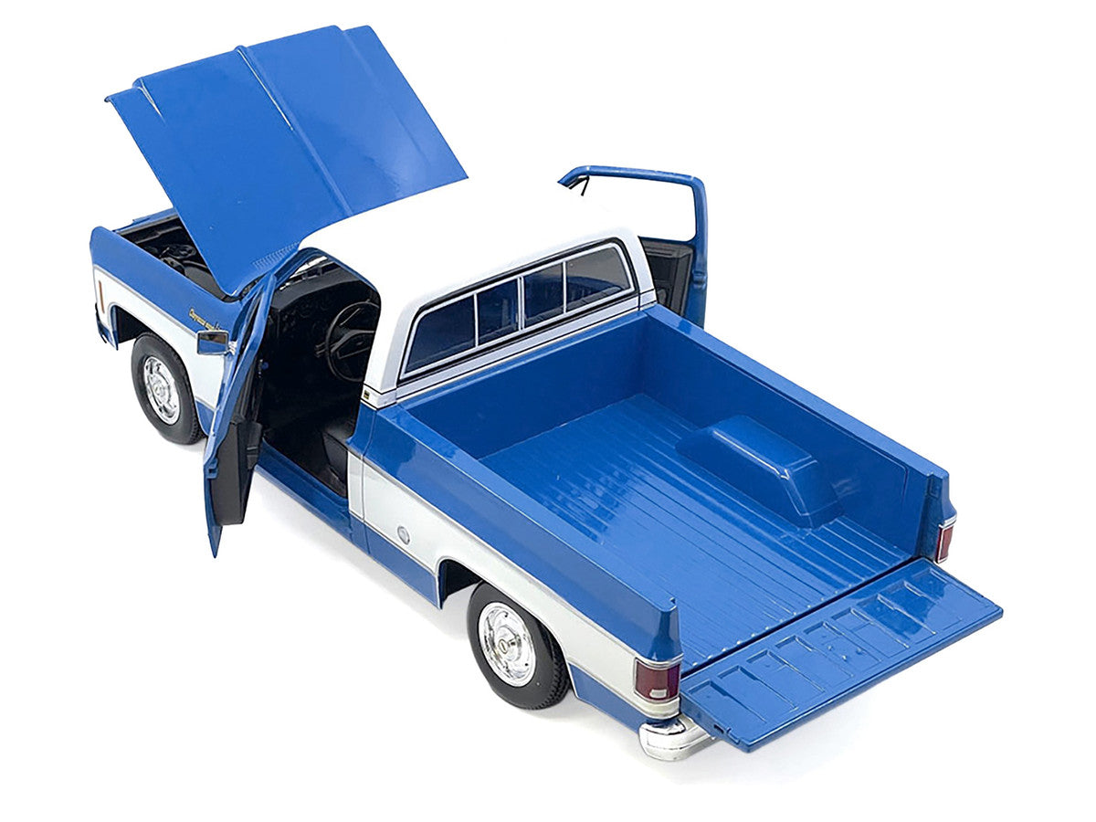 1974 Chevrolet C10 Cheyenne Super Pickup Truck Blue and White "Special Edition" Series 1/18 Diecast Model Car by Maisto LuxuryLifeWay Online Store