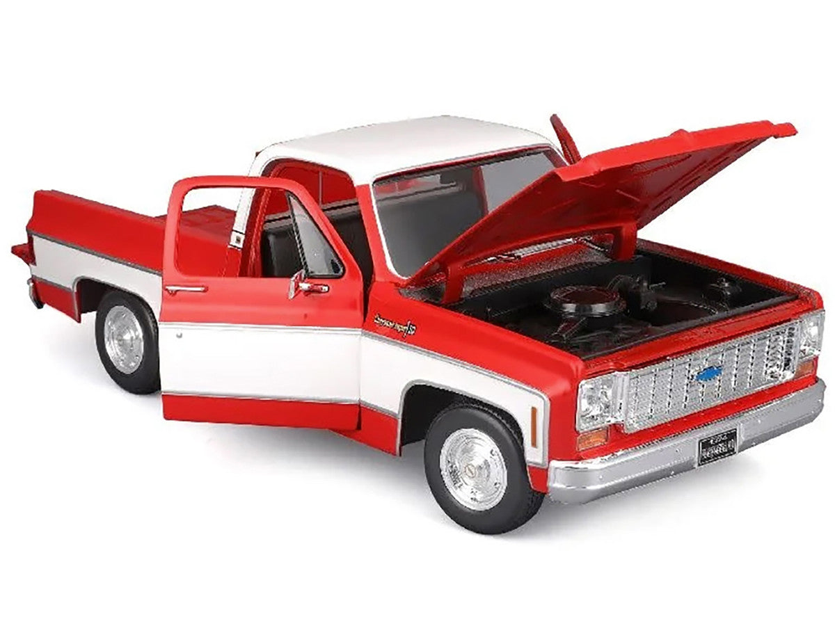 1974 Chevrolet C10 Cheyenne Super Pickup Truck Red and White "Special Edition" Series 1/18 Diecast Model Car by Maisto LuxuryLifeWay Online Store