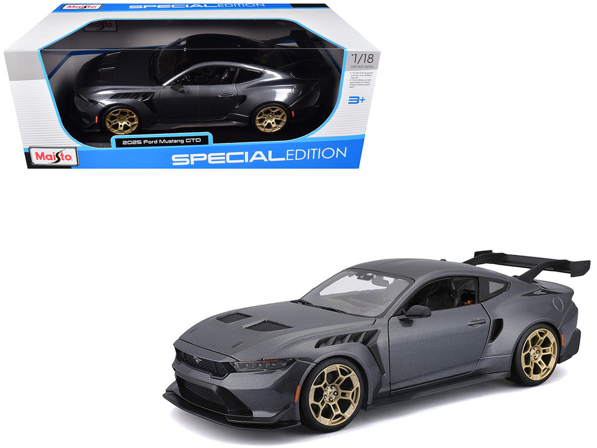 2025 Ford Mustang GTD Dark Gray Metallic with Black Top "Special Edition" Series 1/18 Diecast Model Car by Maisto LuxuryLifeWay Online Store