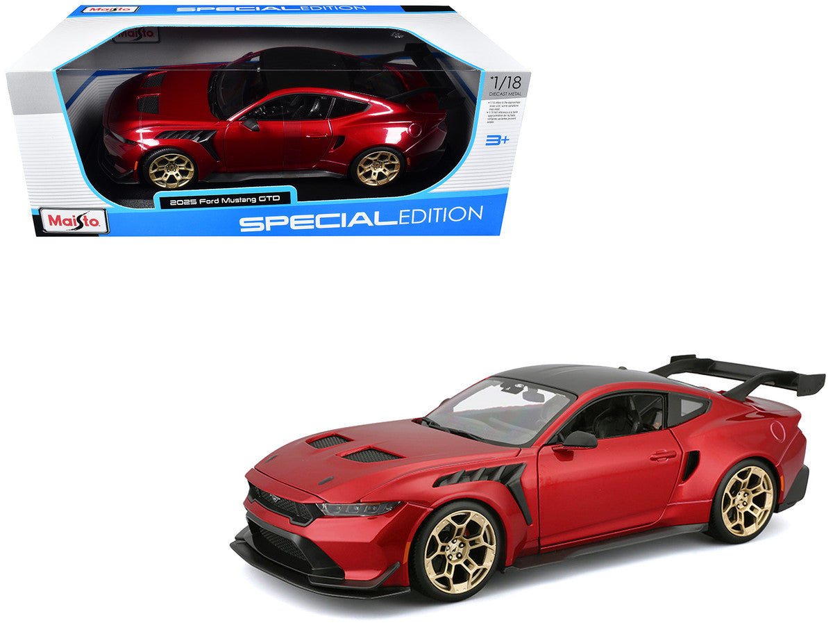 2025 Ford Mustang GTD Red Metallic with Black Top "Special Edition" Series 1/18 Diecast Model Car by Maisto LuxuryLifeWay Online Store