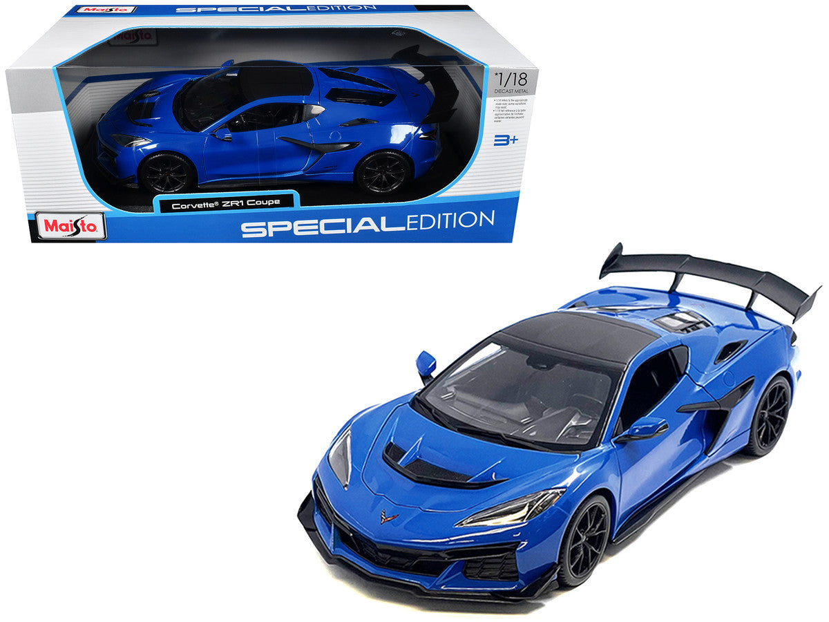 Chevrolet Corvette ZR1 Coupe Blue with Carbon Top "Special Edition" Series 1/18 Diecast Model Car by Maisto LuxuryLifeWay Online Store
