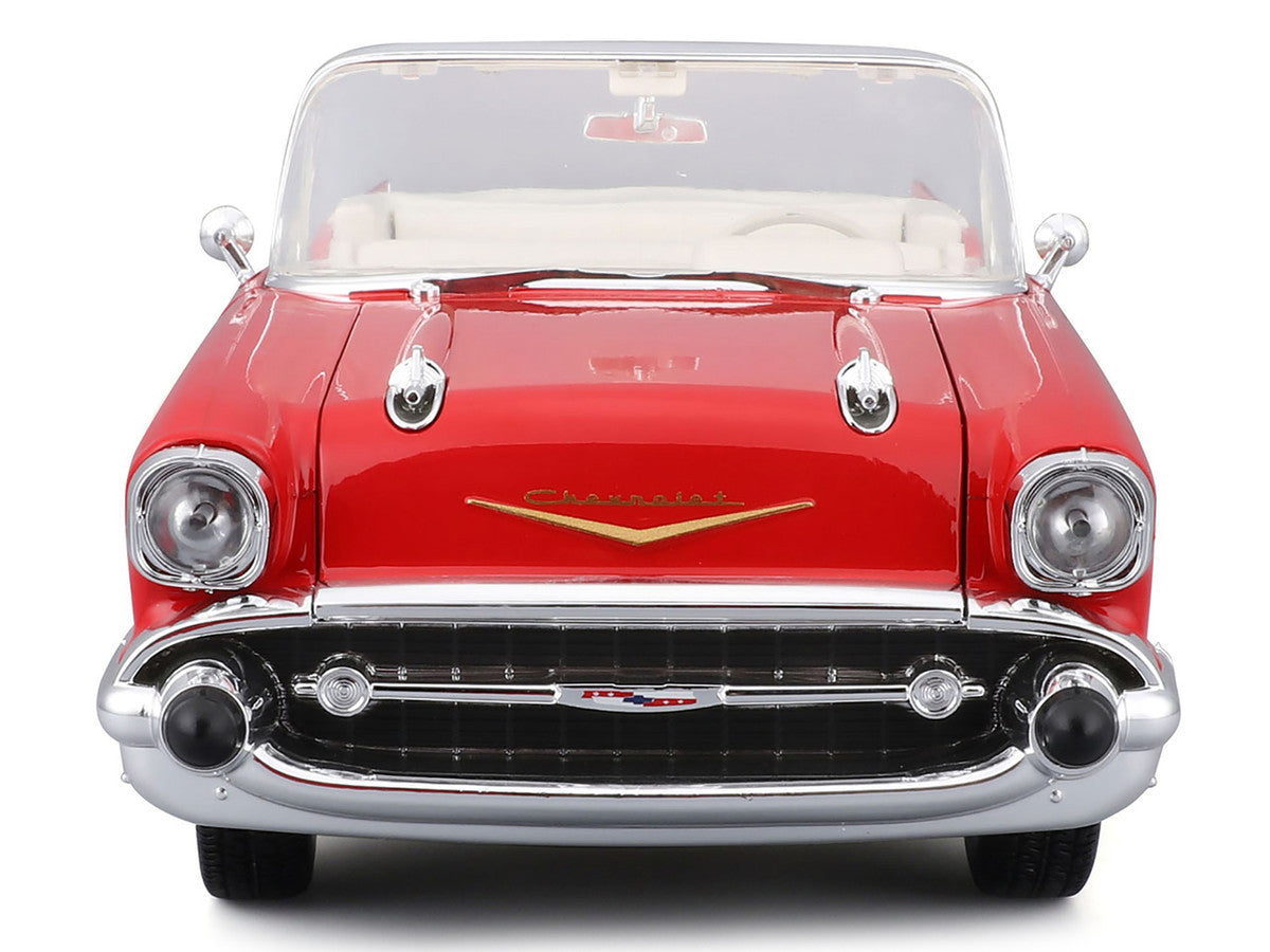 1957 Chevrolet Bel Air Convertible Red with White Interior "Special Edition" Series 1/18 Diecast Model Car by Maisto LuxuryLifeWay Online Store