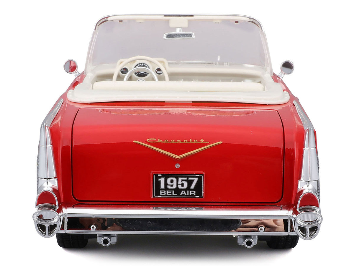 1957 Chevrolet Bel Air Convertible Red with White Interior "Special Edition" Series 1/18 Diecast Model Car by Maisto LuxuryLifeWay Online Store