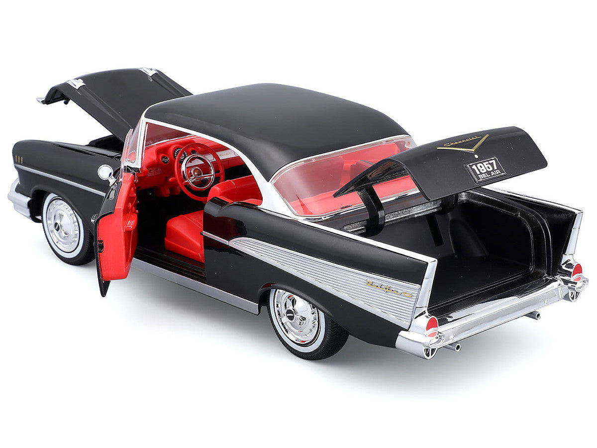 1957 Chevrolet Bel Air Coupe Black with Red Interior "Special Edition" Series 1/18 Diecast Model Car by Maisto LuxuryLifeWay Online Store