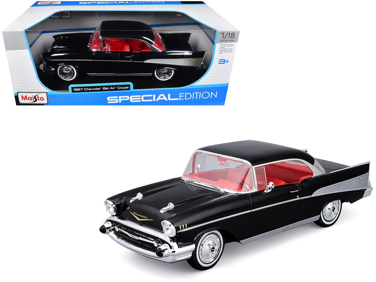 1957 Chevrolet Bel Air Coupe Black with Red Interior "Special Edition" Series 1/18 Diecast Model Car by Maisto LuxuryLifeWay Online Store