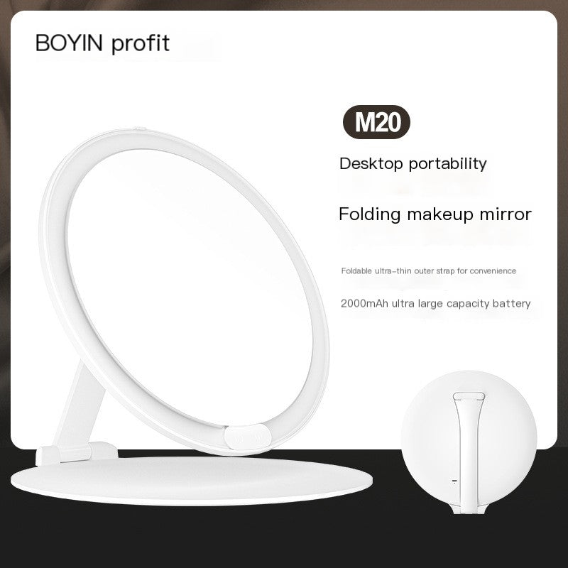 LED Makeup Mirror with Touch Control and Foldable Design LadyShow.Store