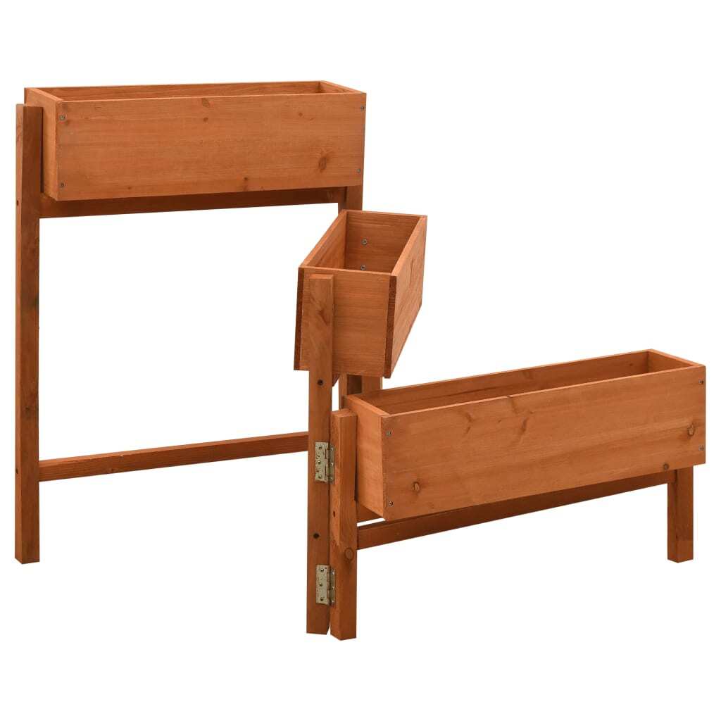 Garden Folding Planter Orange 23.6"x5.5"x29.5" Solid Firwood LuxuryLifeWay Online Store