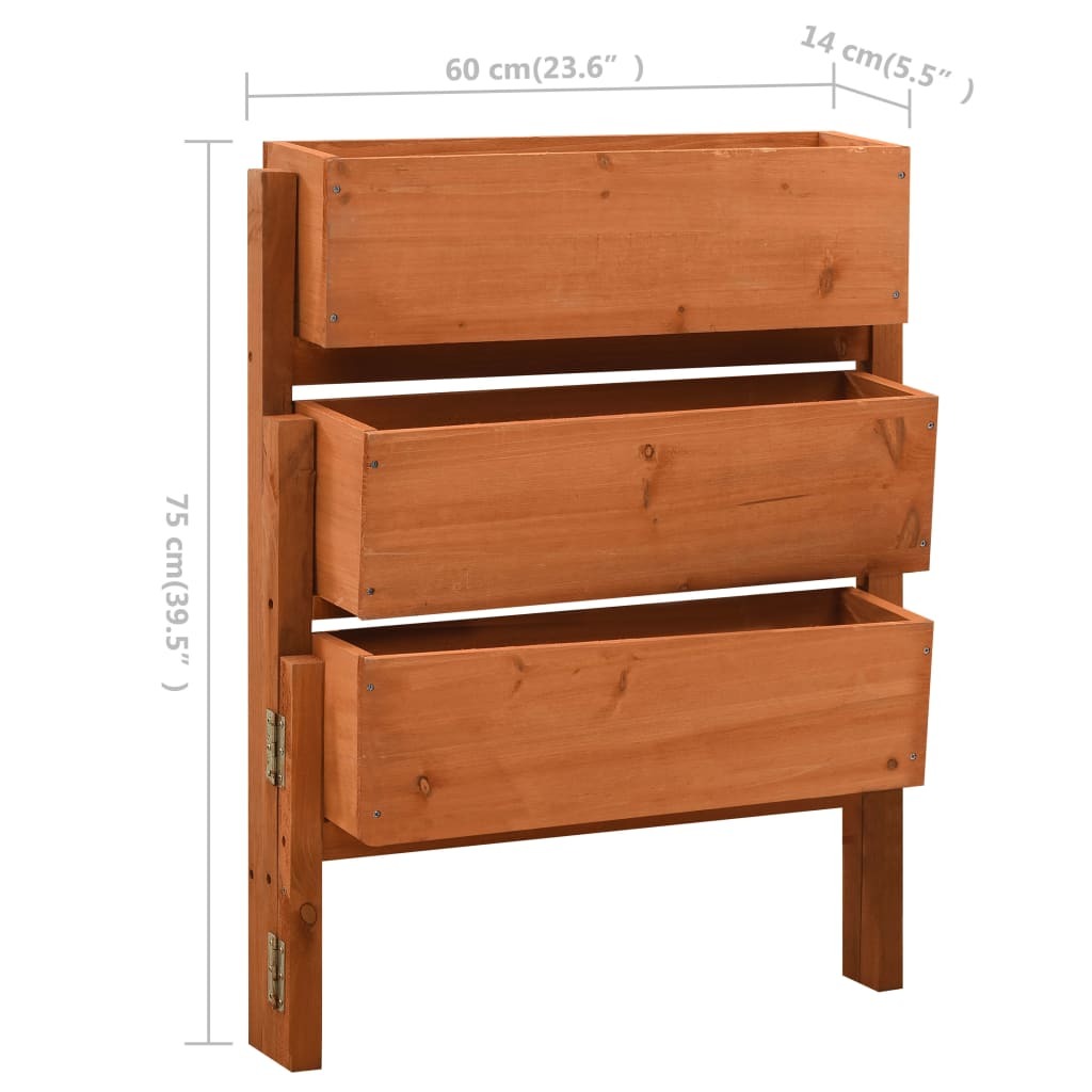Garden Folding Planter Orange 23.6"x5.5"x29.5" Solid Firwood LuxuryLifeWay Online Store